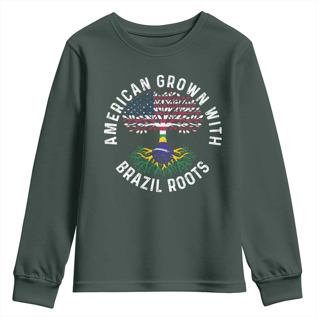 Brazilian Roots American Grown Tree Flag Youth Sweatshirt
