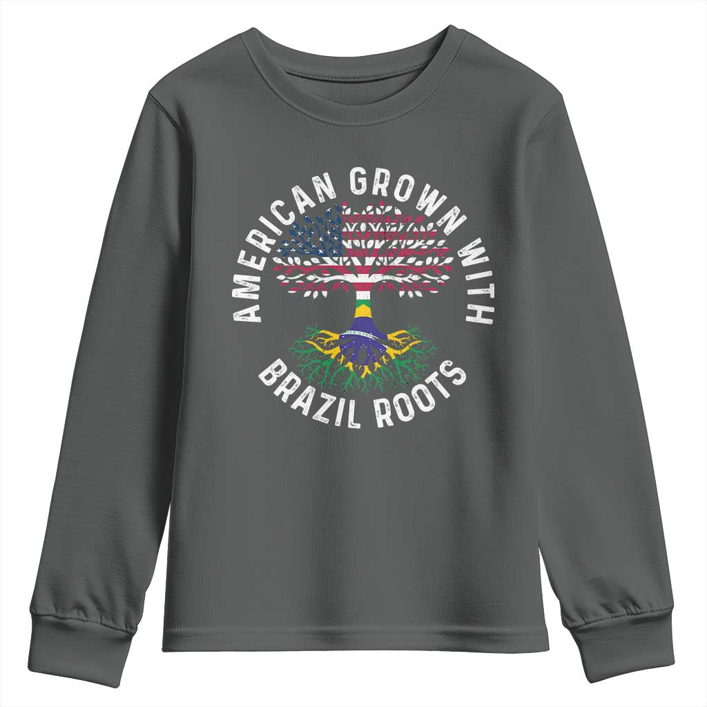 Brazilian Roots American Grown Tree Flag Youth Sweatshirt
