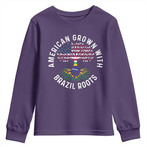 Brazilian Roots American Grown Tree Flag Youth Sweatshirt