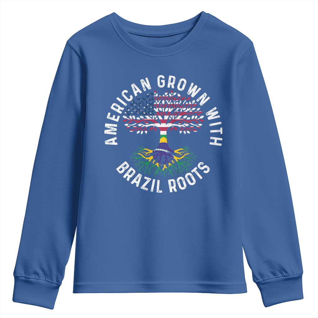 Brazilian Roots American Grown Tree Flag Youth Sweatshirt