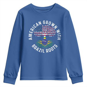 Brazilian Roots American Grown Tree Flag Youth Sweatshirt