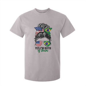 Half American And Brazilian America Brazil Brasil Flag Girl T Shirt For Kid Yes I'm Both of Them