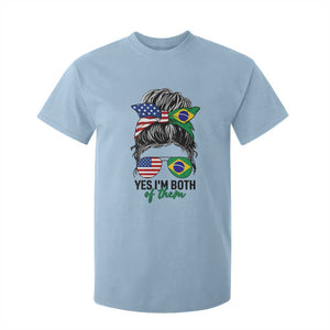 Half American And Brazilian America Brazil Brasil Flag Girl T Shirt For Kid Yes I'm Both of Them