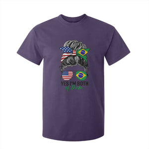 Half American And Brazilian America Brazil Brasil Flag Girl T Shirt For Kid Yes I'm Both of Them
