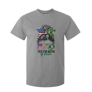 Half American And Brazilian America Brazil Brasil Flag Girl T Shirt For Kid Yes I'm Both of Them