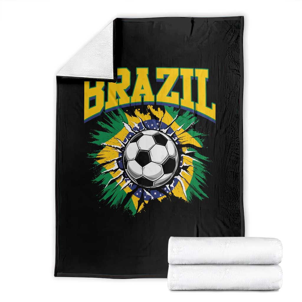 Brazil Soccer Fan Throw Blanket Brazilian Football Game Day Fan