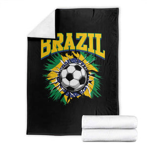 Brazil Soccer Fan Throw Blanket Brazilian Football Game Day Fan