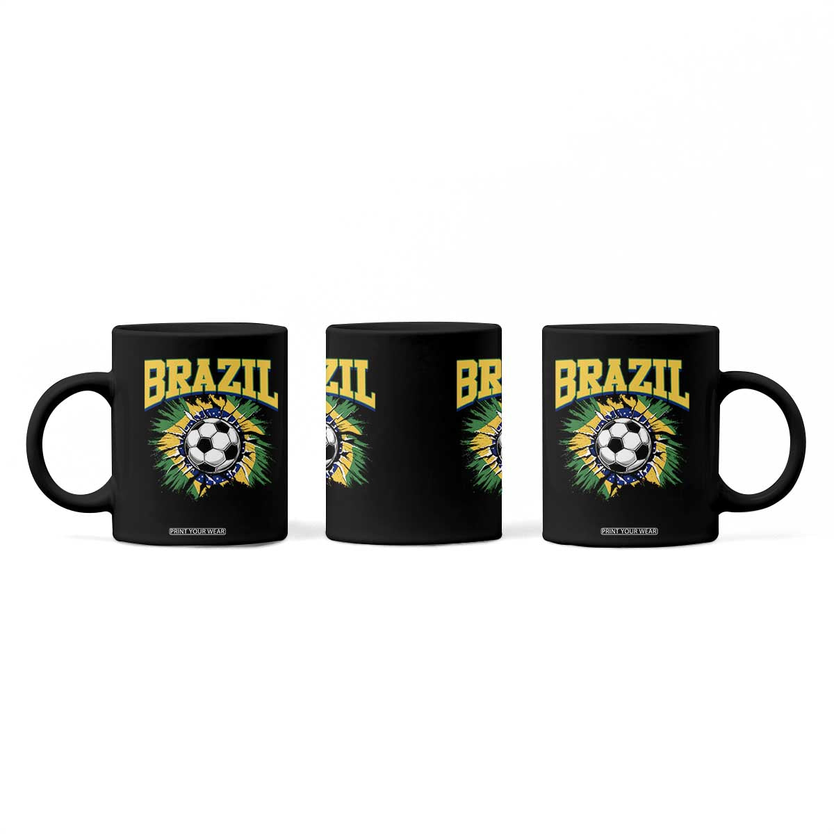 Brazil Soccer Fan Coffee Mug Brazilian Football Game Day Fan