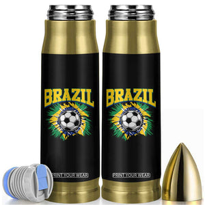 Brazil Soccer Fan Bullet Tumbler Brazilian Football Game Day Fan