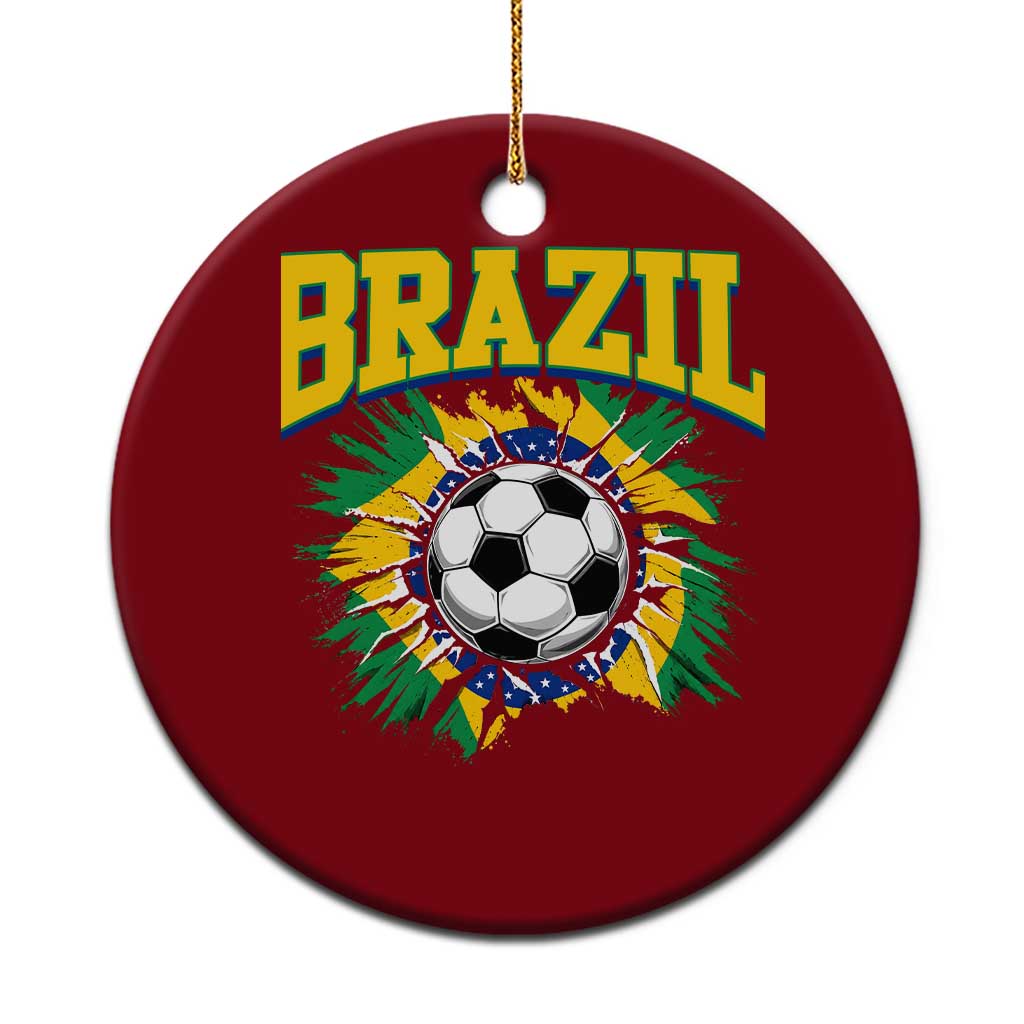 Brazil Soccer Fan Ceramic Ornament Brazilian Football Game Day Fan TS14 1pc Red Print Your Wear