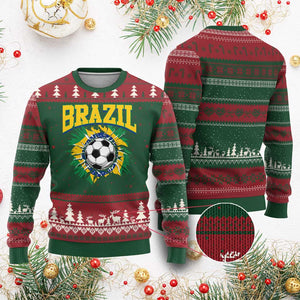 Brazil Soccer Fan Ugly Christmas Sweater Brazilian Football Game Day Fan