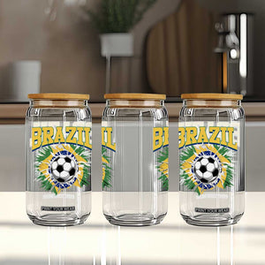 Brazil Soccer Fan Glass Can Brazilian Football Game Day Fan