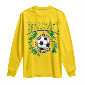 Brazil Soccer Fan Long Sleeve Shirt Brazilian Football Game Day Fan