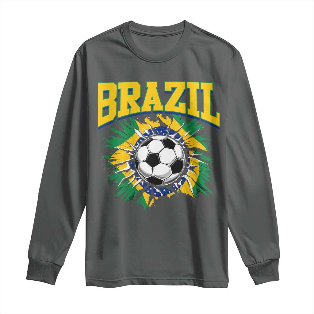 Brazil Soccer Fan Long Sleeve Shirt Brazilian Football Game Day Fan
