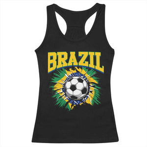 Brazil Soccer Fan Racerback Tank Top Brazilian Football Game Day Fan
