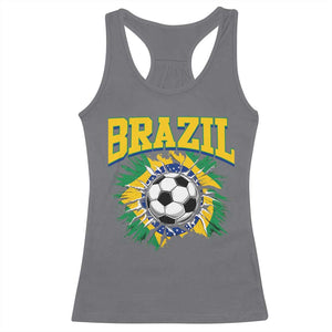 Brazil Soccer Fan Racerback Tank Top Brazilian Football Game Day Fan