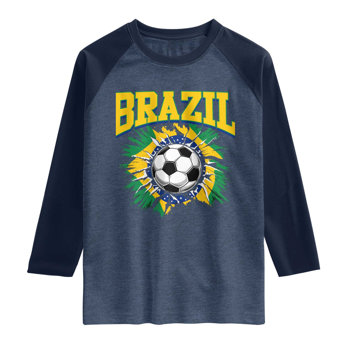 Brazil Soccer Fan Raglan Shirt Brazilian Football Game Day Fan