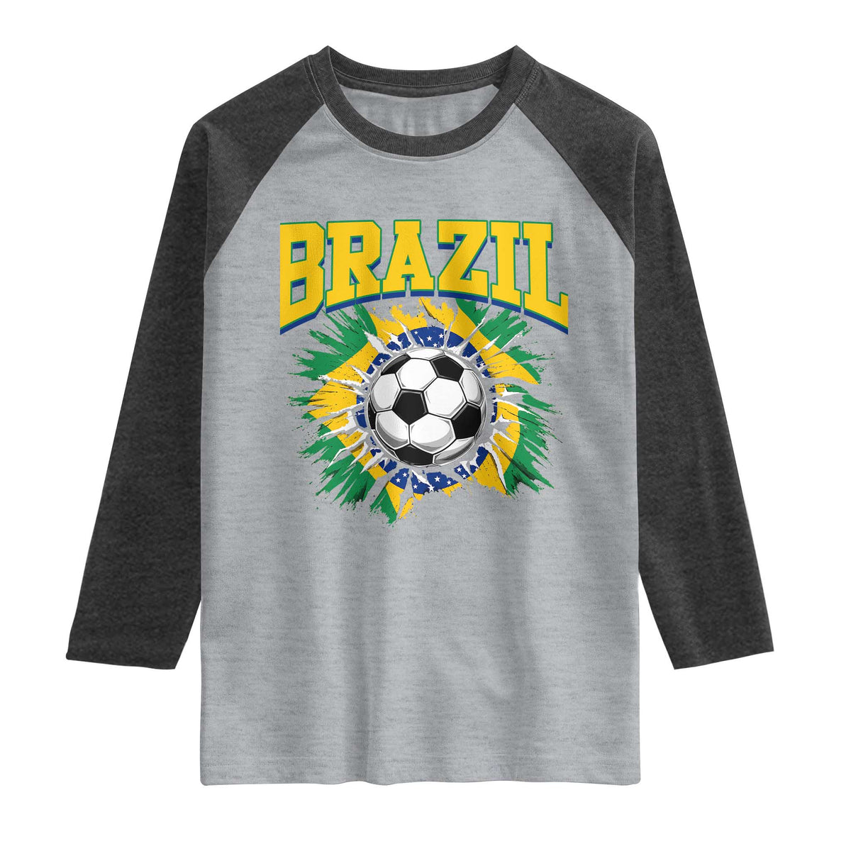 Brazil Soccer Fan Raglan Shirt Brazilian Football Game Day Fan