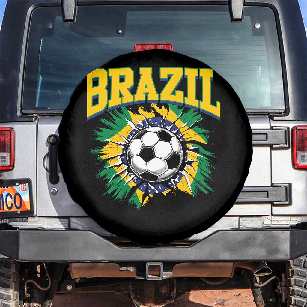 Brazil Soccer Fan Spare Tire Cover Brazilian Football Game Day Fan TS14 No hole Black Print Your Wear