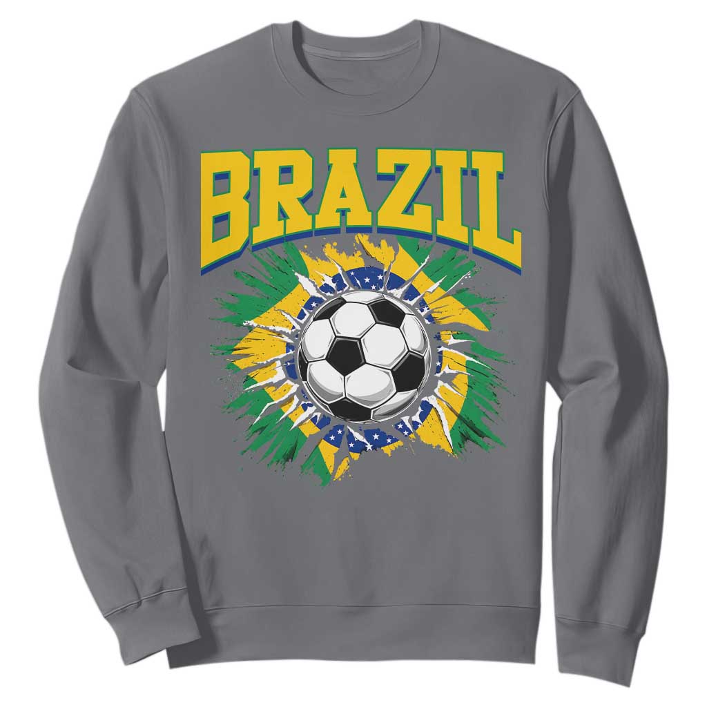 Brazil Soccer Fan Sweatshirt Brazilian Football Game Day Fan