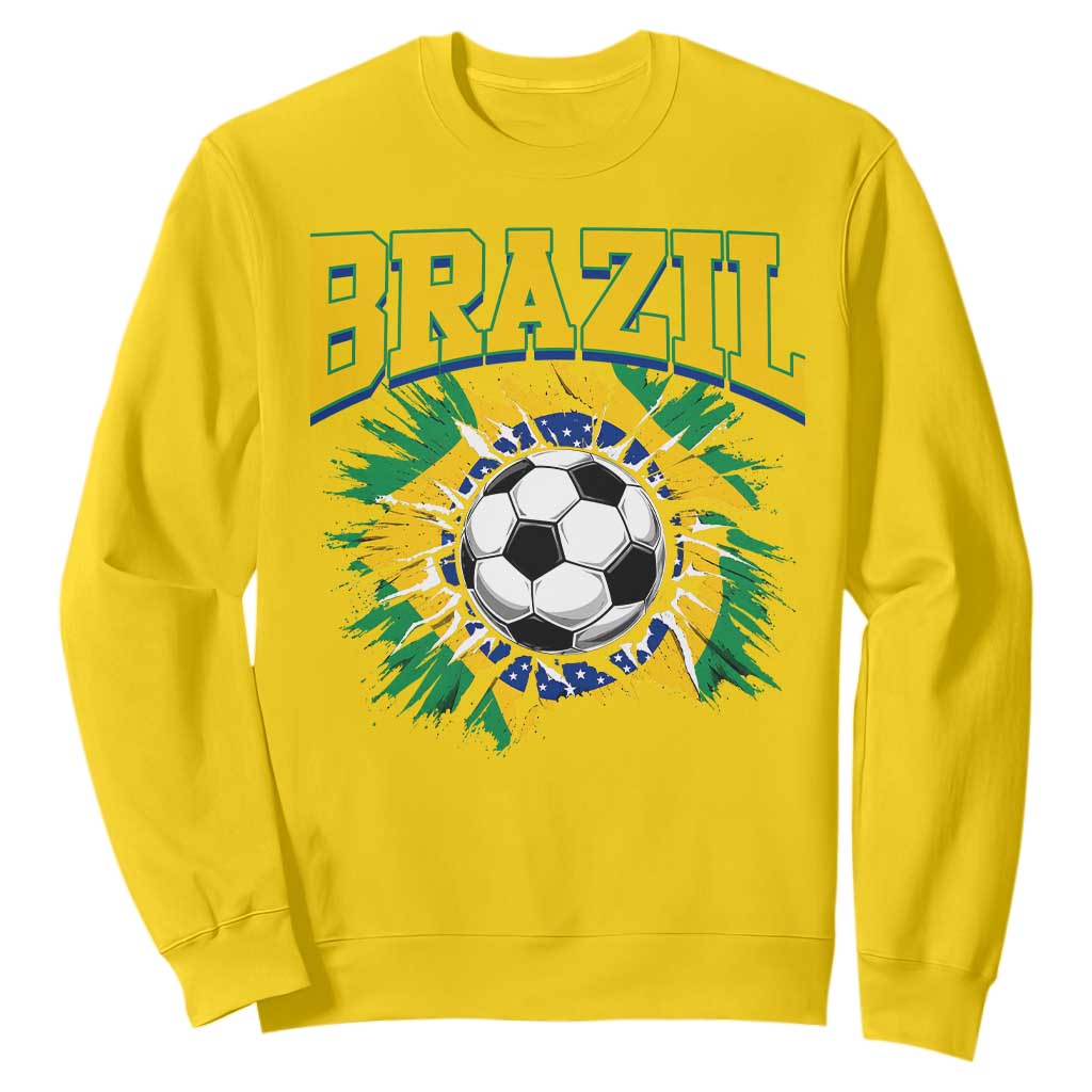 Brazil Soccer Fan Sweatshirt Brazilian Football Game Day Fan