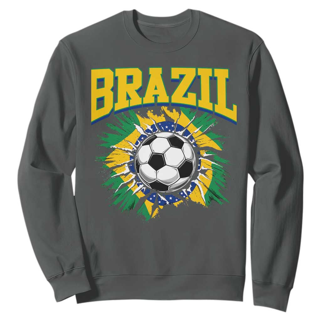 Brazil Soccer Fan Sweatshirt Brazilian Football Game Day Fan