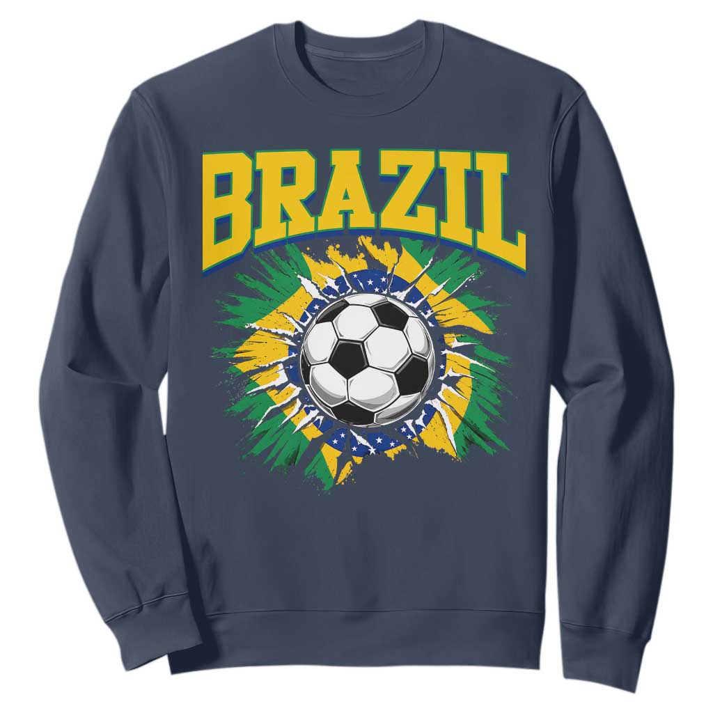 Brazil Soccer Fan Sweatshirt Brazilian Football Game Day Fan