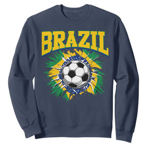 Brazil Soccer Fan Sweatshirt Brazilian Football Game Day Fan