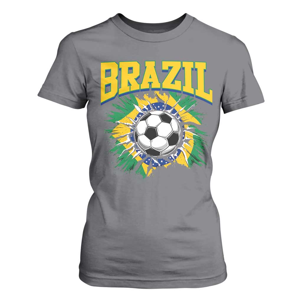 Brazil Soccer Fan T Shirt For Women Brazilian Football Game Day Fan