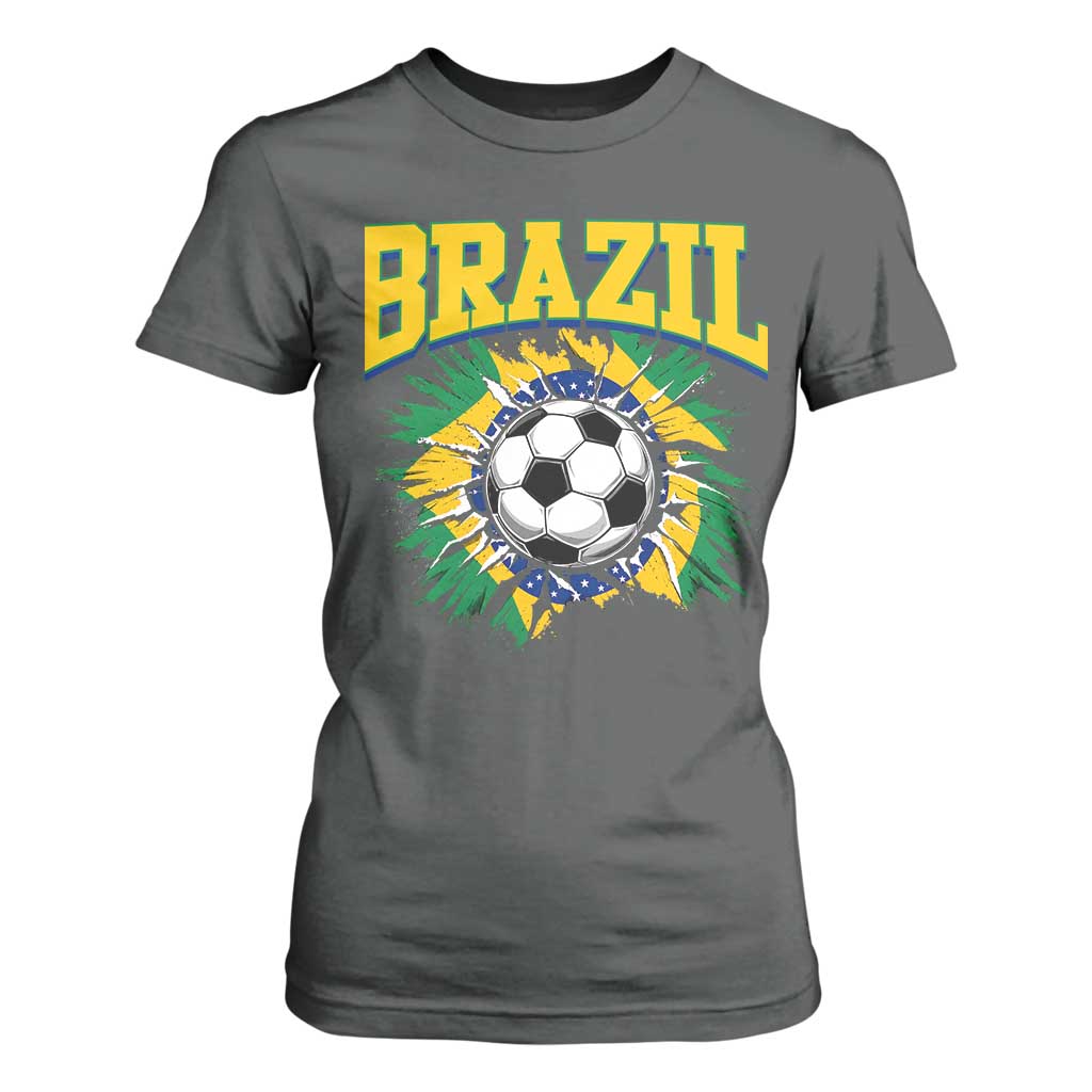 Brazil Soccer Fan T Shirt For Women Brazilian Football Game Day Fan
