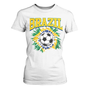 Brazil Soccer Fan T Shirt For Women Brazilian Football Game Day Fan