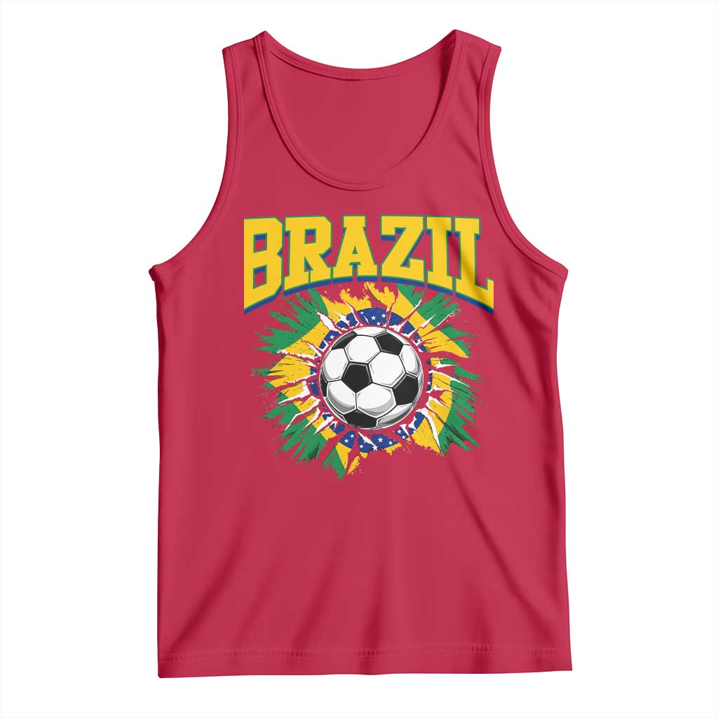 Brazil Soccer Fan Tank Top Brazilian Football Game Day Fan