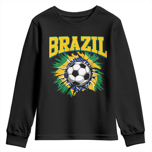 Brazil Soccer Fan Youth Sweatshirt Brazilian Football Game Day Fan