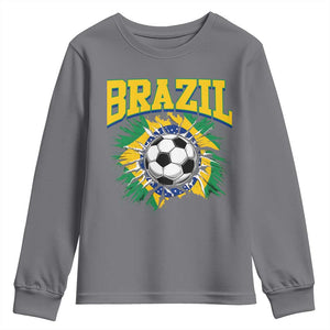 Brazil Soccer Fan Youth Sweatshirt Brazilian Football Game Day Fan