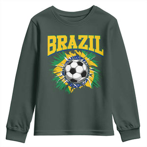 Brazil Soccer Fan Youth Sweatshirt Brazilian Football Game Day Fan