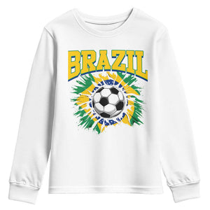 Brazil Soccer Fan Youth Sweatshirt Brazilian Football Game Day Fan