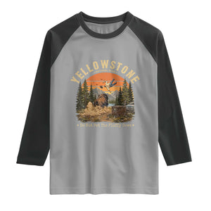 Yellowstone Do Not Pet The Fluffy Cows Raglan Shirt Funny Bison Meme Wildlife Lover Gift