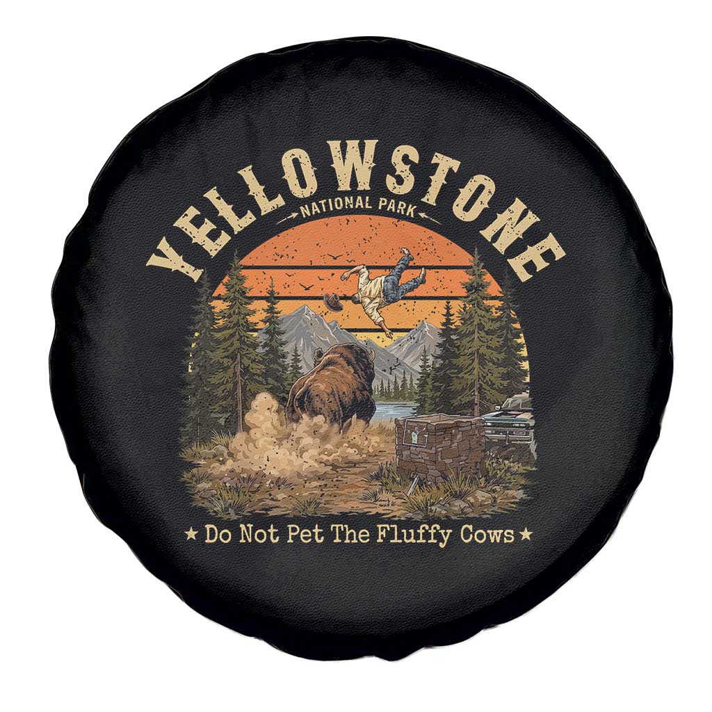 Yellowstone Do Not Pet The Fluffy Cows Spare Tire Cover Funny Bison Meme Wildlife Lover Gift
