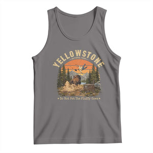 Yellowstone Do Not Pet The Fluffy Cows Tank Top Funny Bison Meme Wildlife Lover Gift