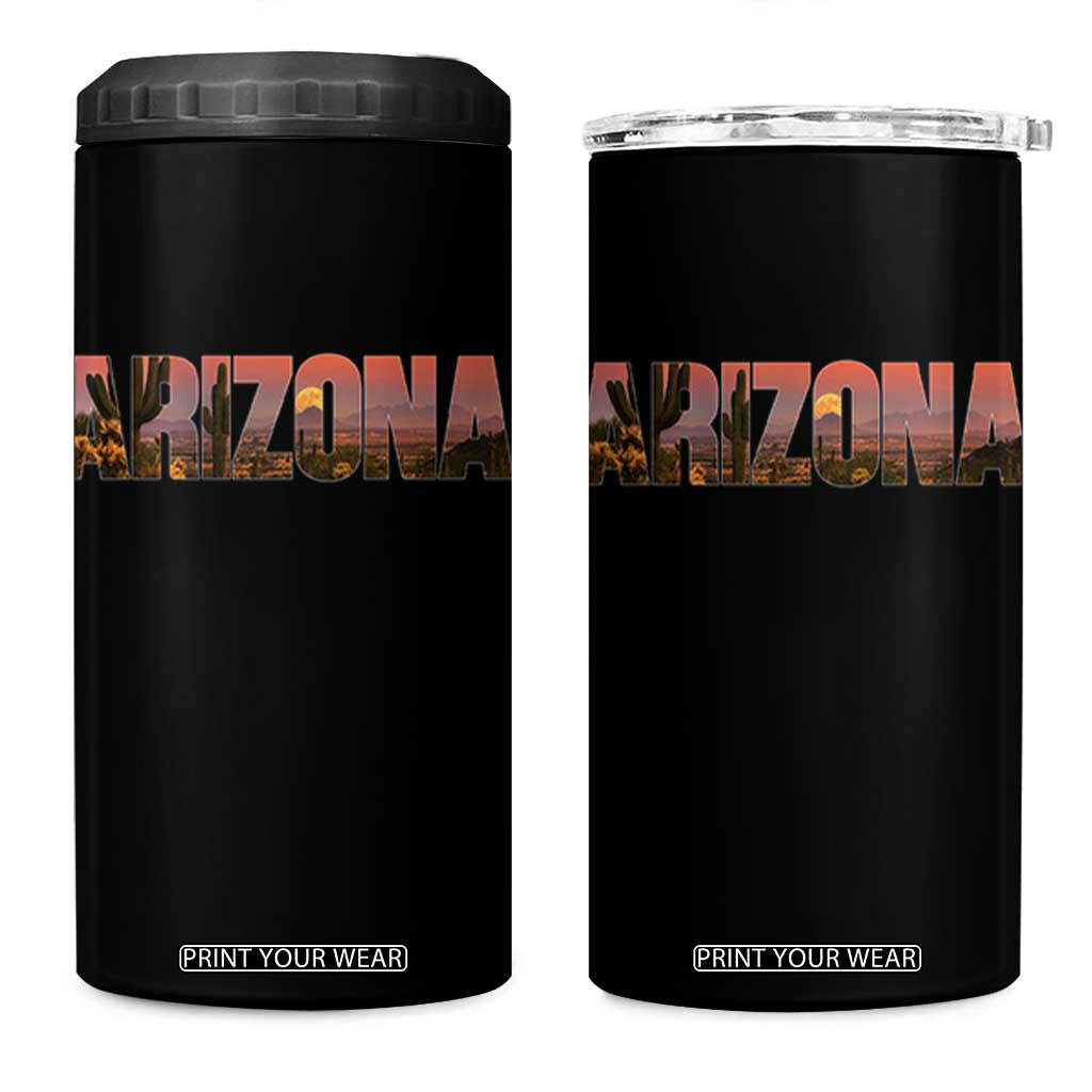 Arizona Photo Landscape Cactus Dessert Mountains Nature 4 in 1 Can Cooler Tumbler TS14 One Size: 16 oz Black Print Your Wear