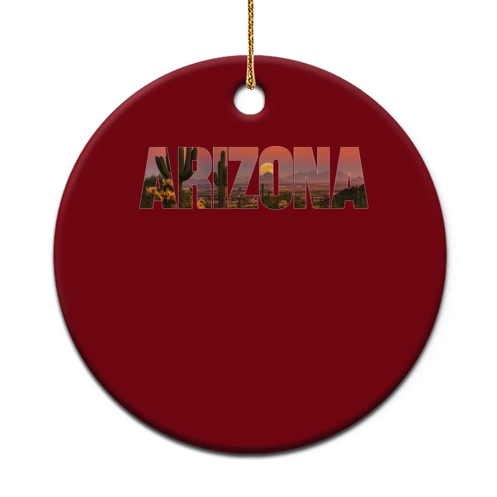 Arizona Photo Landscape Cactus Dessert Mountains Nature Ceramic Ornament TS14 1pc Red Print Your Wear