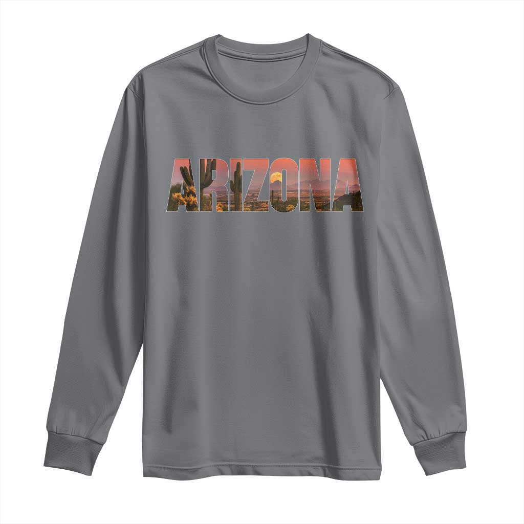 Arizona Photo Landscape Cactus Dessert Mountains Nature Long Sleeve Shirt