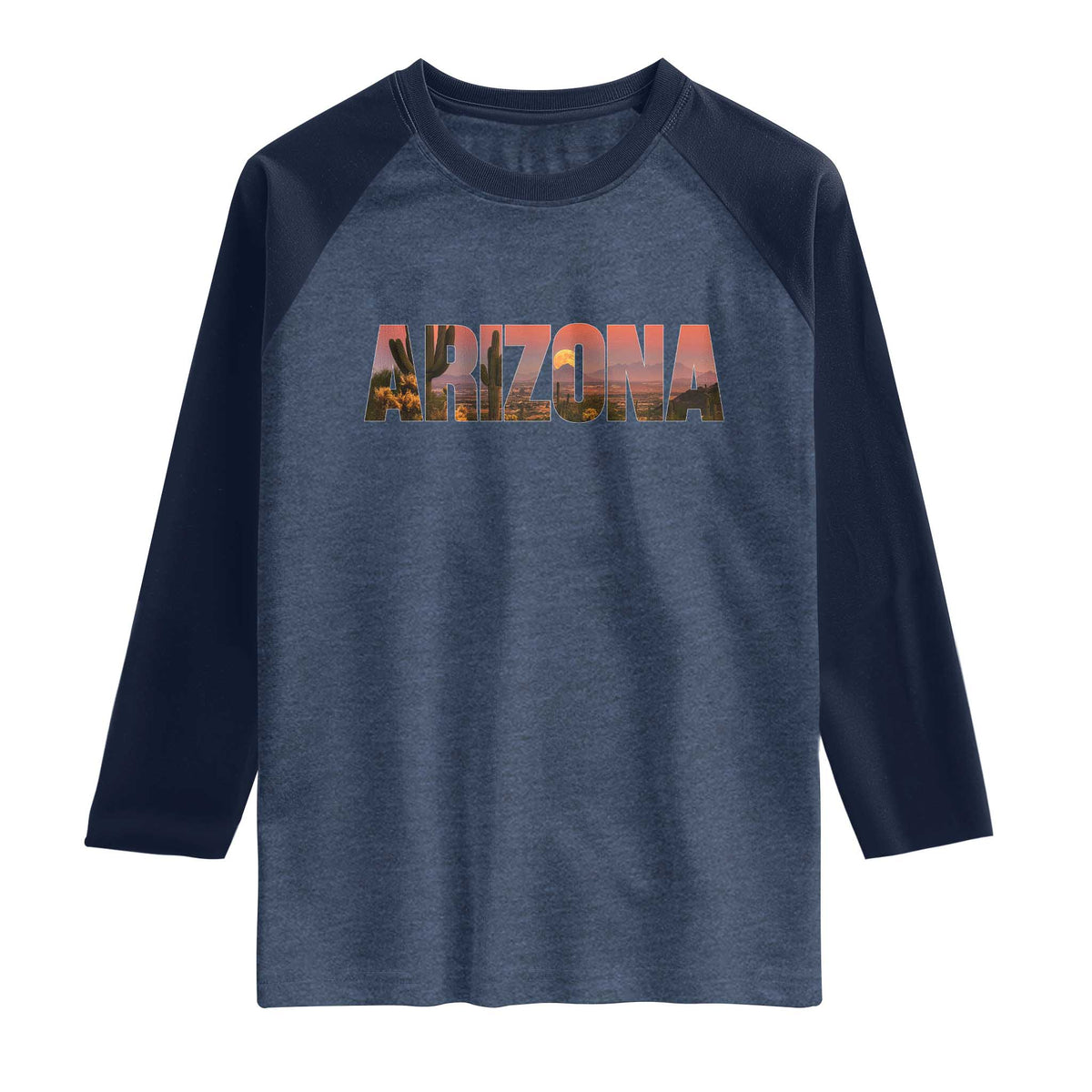 Arizona Photo Landscape Cactus Dessert Mountains Nature Raglan Shirt