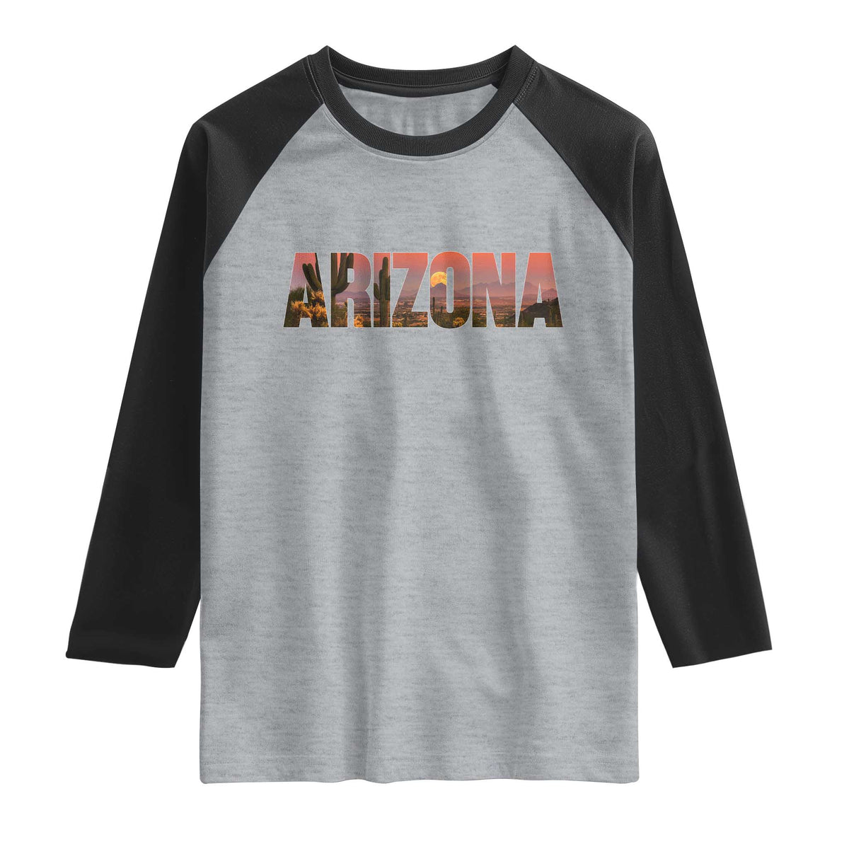 Arizona Photo Landscape Cactus Dessert Mountains Nature Raglan Shirt