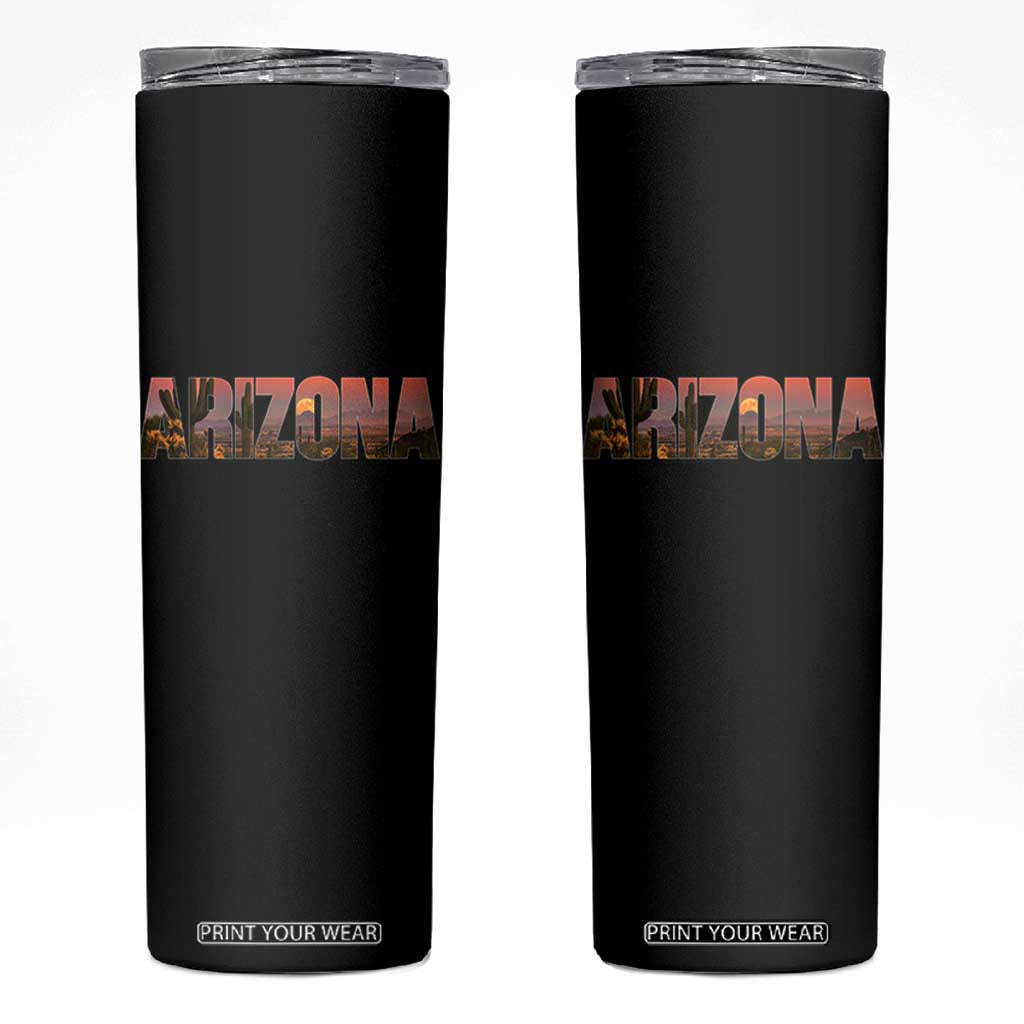 Arizona Photo Landscape Cactus Dessert Mountains Nature Skinny Tumbler TS14 Black Print Your Wear