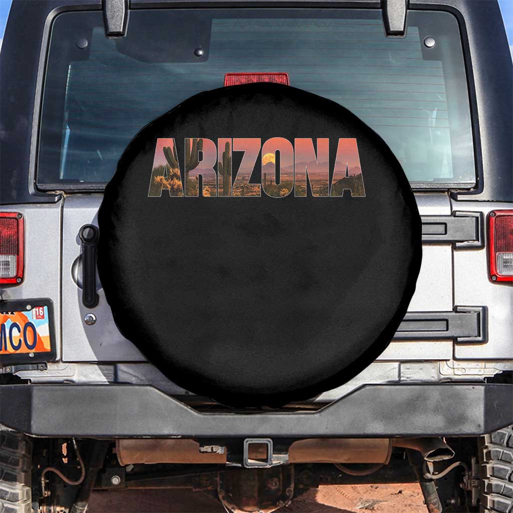 Arizona Photo Landscape Cactus Dessert Mountains Nature Spare Tire Cover TS14 No hole Black Print Your Wear