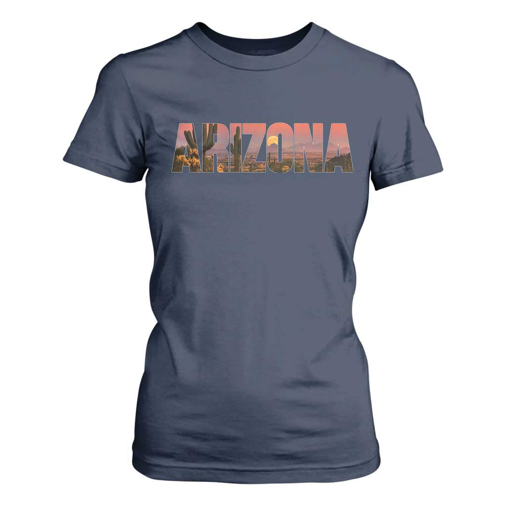Arizona Photo Landscape Cactus Dessert Mountains Nature T Shirt For Women