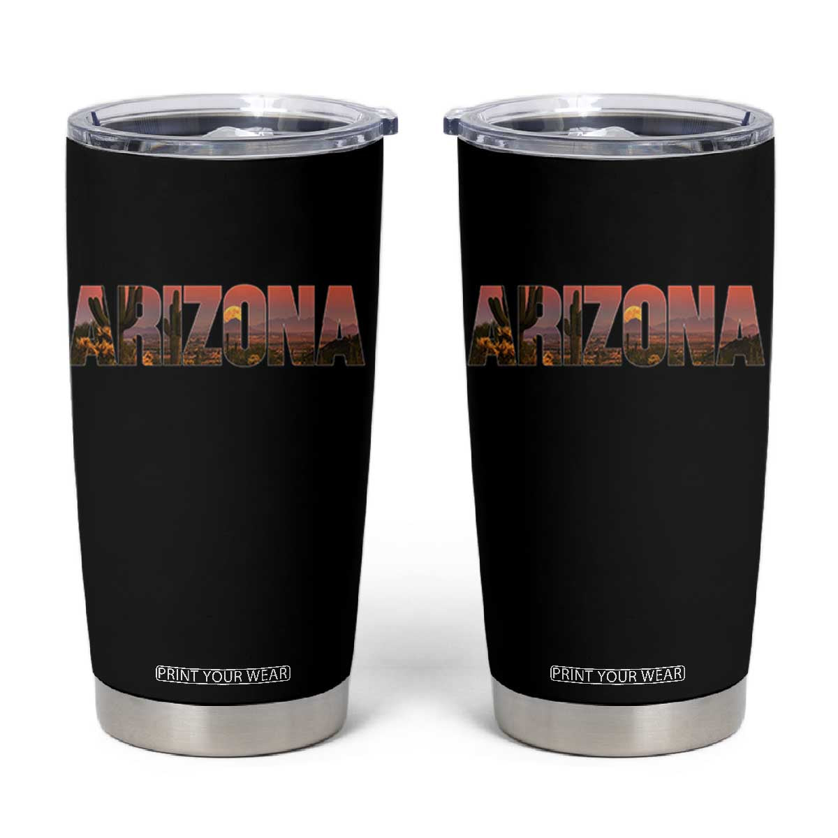Arizona Photo Landscape Cactus Dessert Mountains Nature Tumbler Cup TS14 Black Print Your Wear
