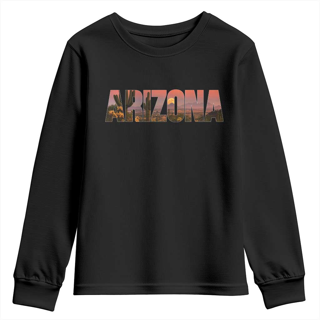 Arizona Photo Landscape Cactus Dessert Mountains Nature Youth Sweatshirt TS14 Black Print Your Wear