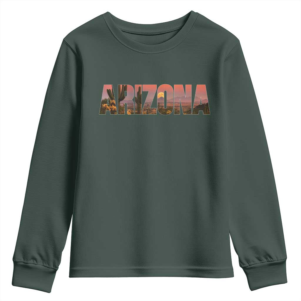 Arizona Photo Landscape Cactus Dessert Mountains Nature Youth Sweatshirt